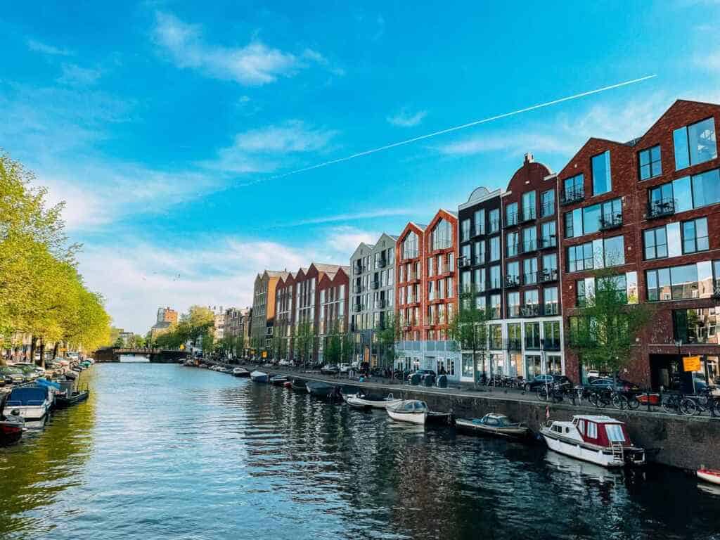 A row of canal houses in Amsterdam