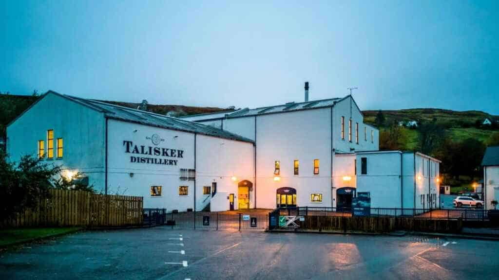 Isle of Skye , Scotland - October 10 2018: Talisker distillery is an Island single malt Scotch whisky distillery based in Carbost, Scotland on the Isle of Skye