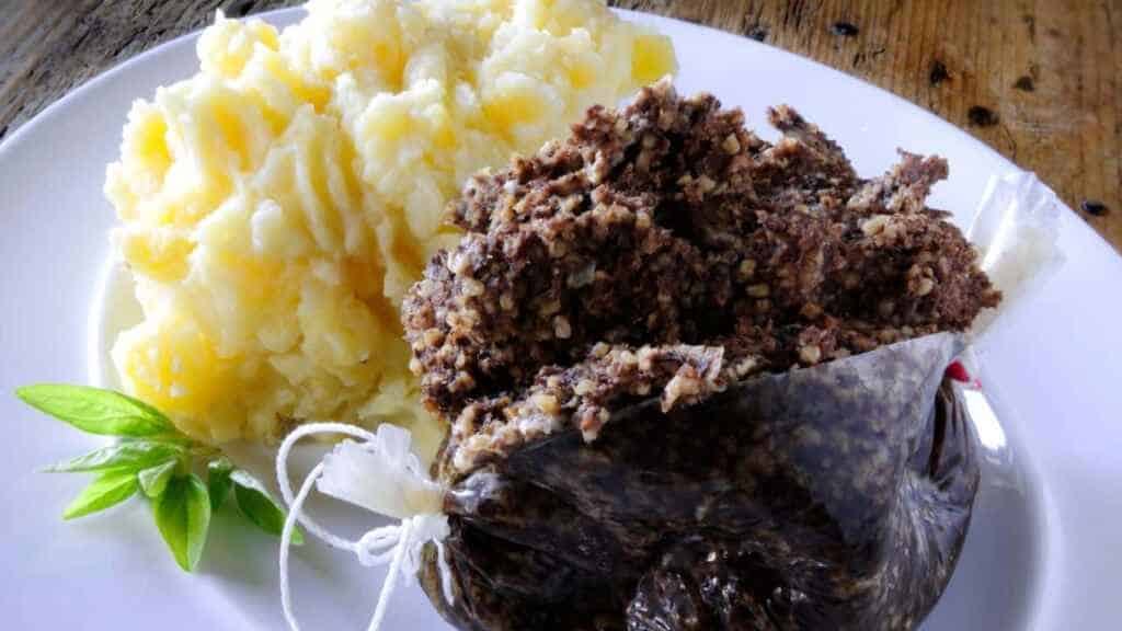 Traditional haggis dinner