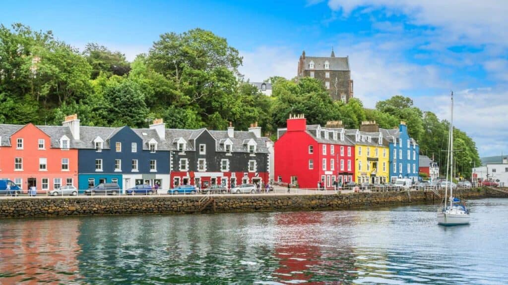 Tobermory in a summer day, capital of the Isle of Mull in the Scottish Inner Hebrides.