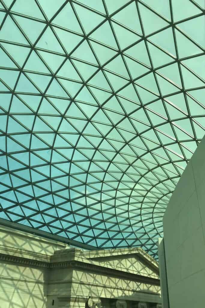 The ceiling inside the British Museum, London, England