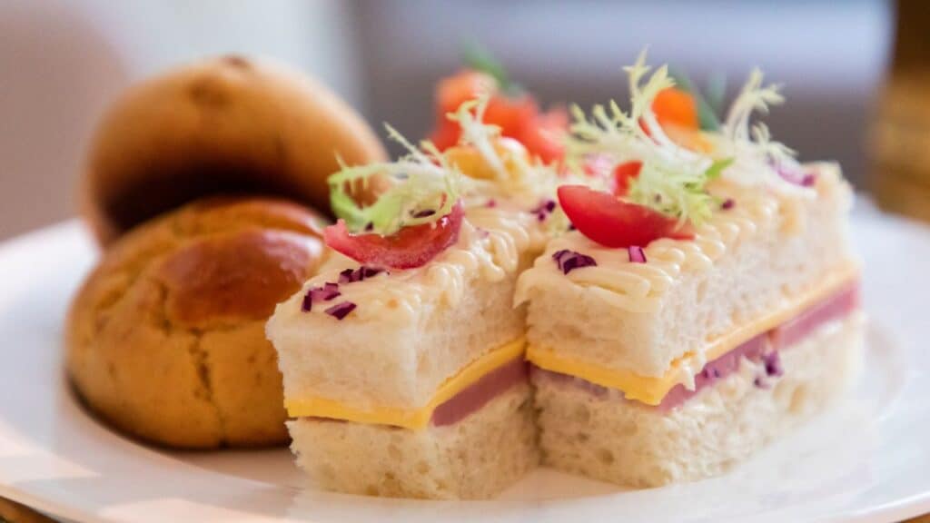 A selection of British tea sandwich which are typically served with Afternoon Tea