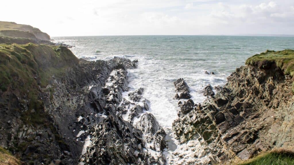 Rugged cliffs of Warren Strand Rosscarbery West Cork coastline.