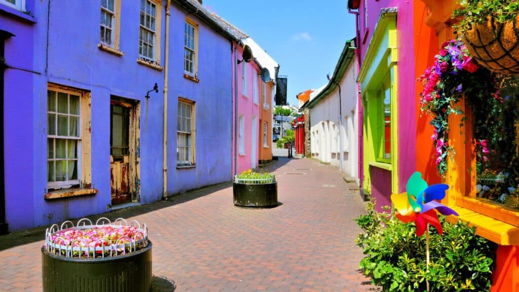 Vibrant colorful buildings in the Old Town of Kinsale, Cork, Ireland