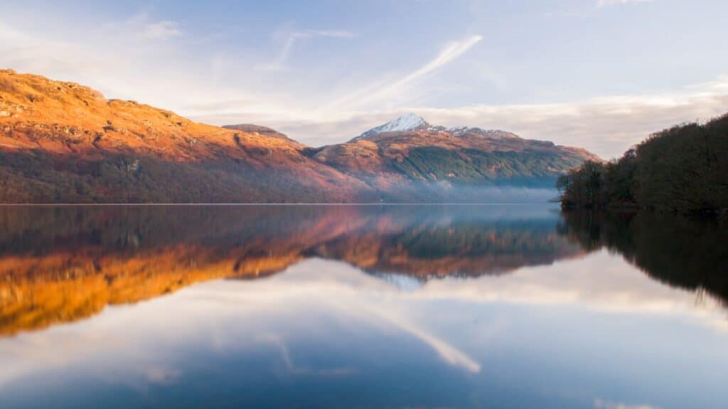 Misty Loch Lomond, Scotland at sunrise