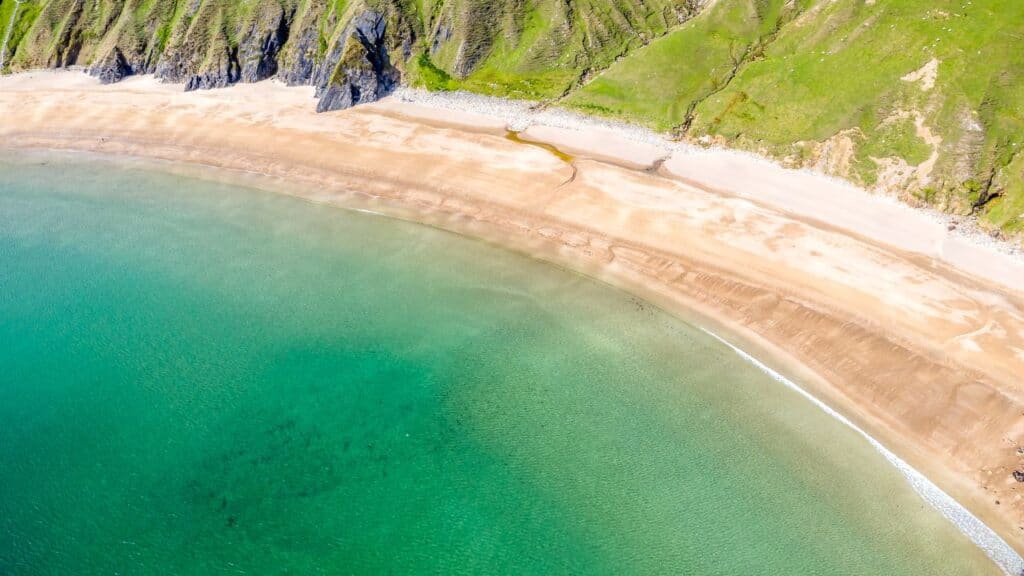 Aerial view of the SIlver Strand at Malin Beg - County Donegal - Ireland