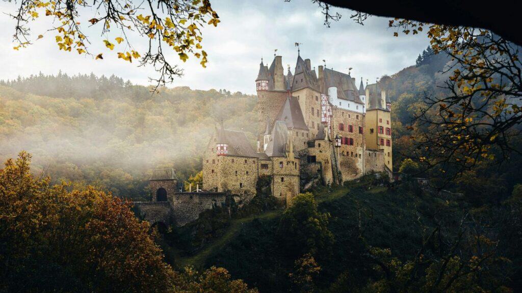 Majestic Eltz Castle in an Autumn Landscape Germany