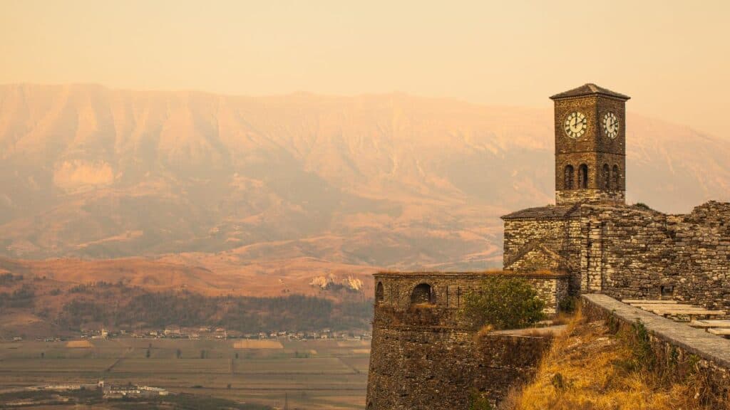 Albania, Gjirokastër Citadel, Church Clock Tower