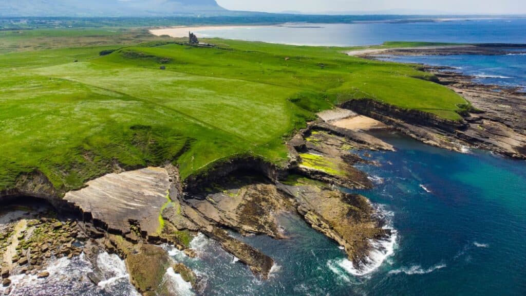 Mullaghmore Head Ireland with Huge Waves Rolling Ashore
