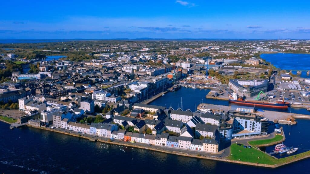 Galway cityscape aerial view Ireland