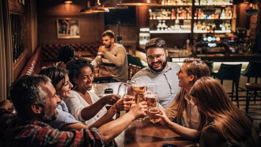 Friends in pub