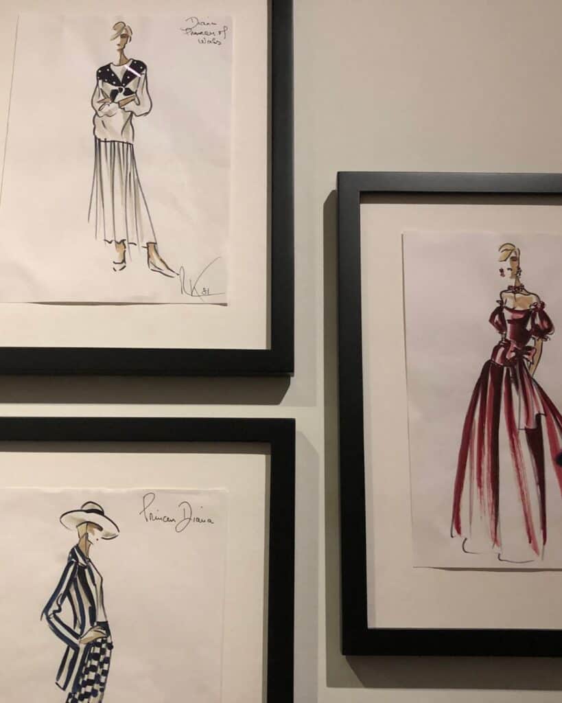 Sketches from Princess Diana's Designers