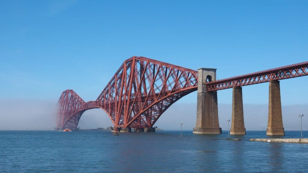 Forth Bridge over Firth of Forth in Edinburgh