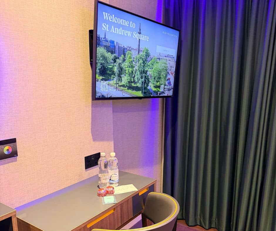 Point A Hotel St. Andrews Square Edinburgh Desk and TV